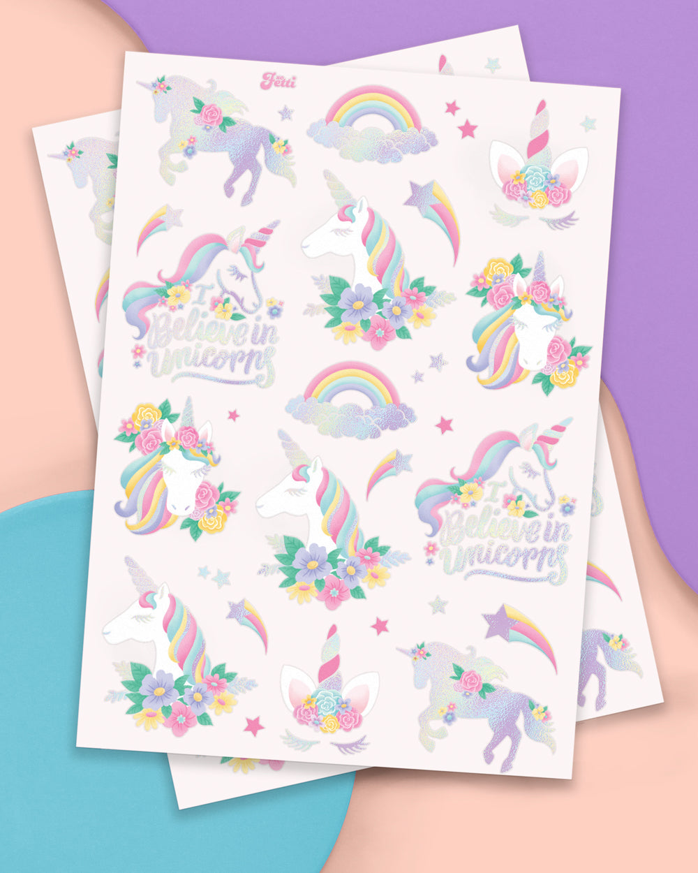 Unicorn Tats - 52 foil temporary tattoos