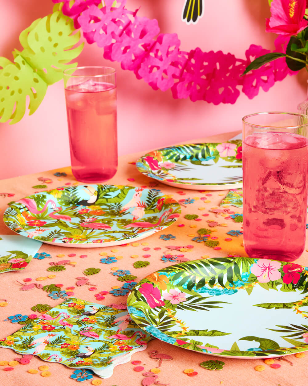 Tropical Bundle - banner, plates, napkins, + confetti