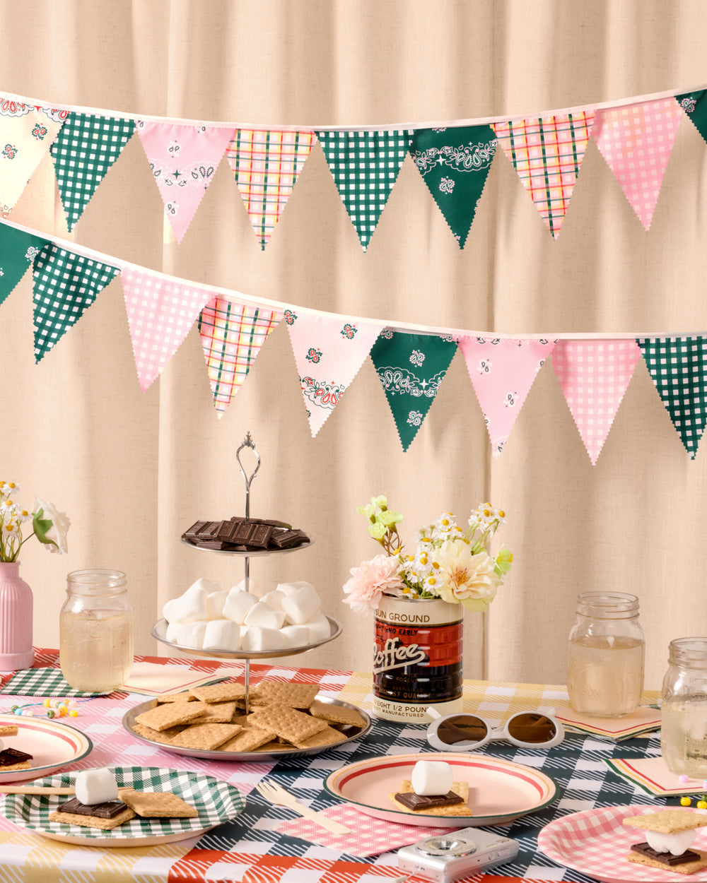 Camp Bunting Banner - gingham garland