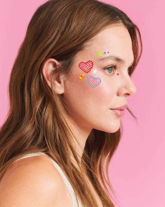 Heart Face Gems - 82 pc rainbow rhinestones