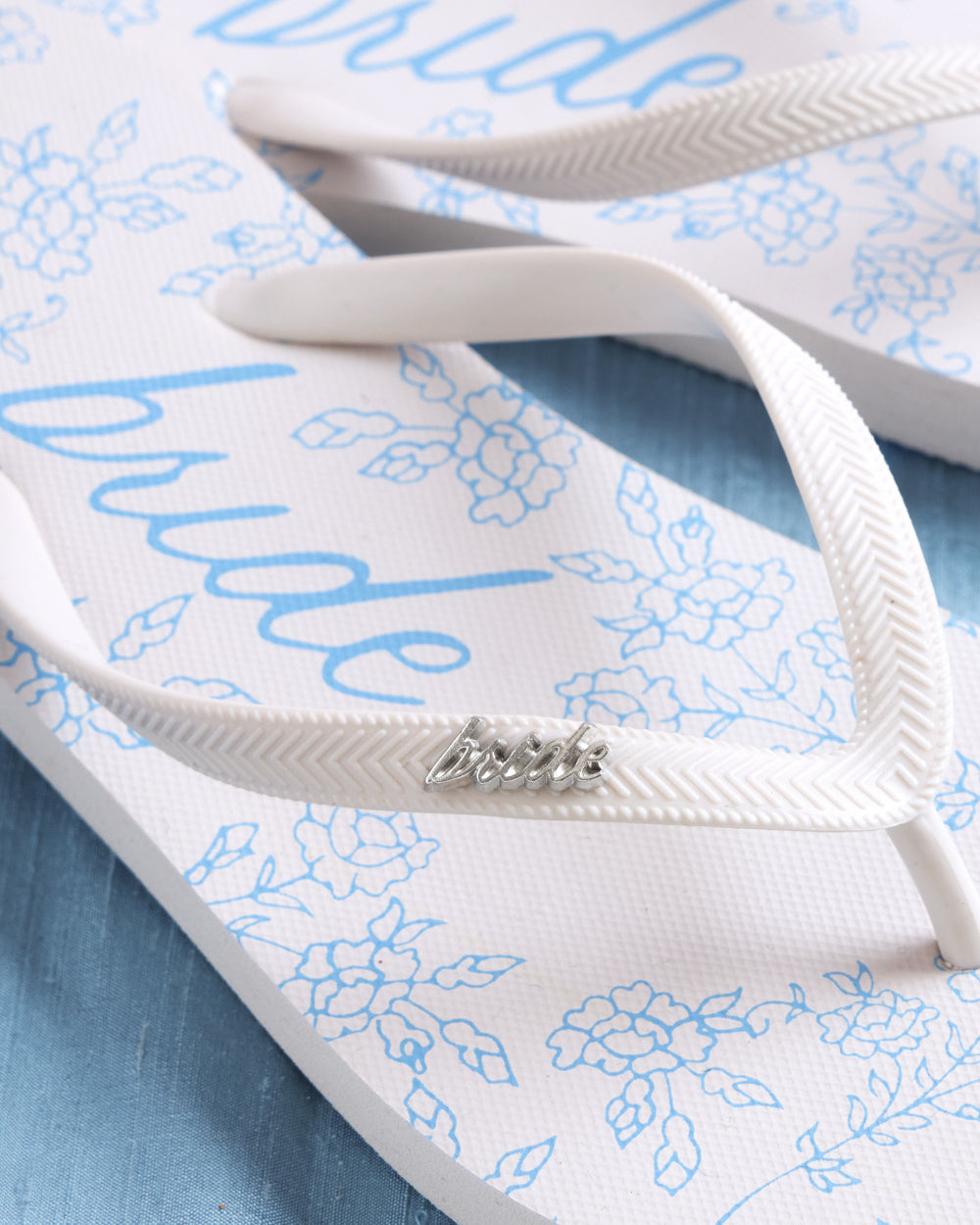 Something Blue Flip Flops - rubber printed sandals