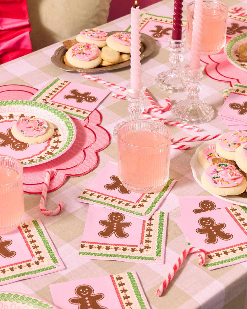 Bake it Merry Napkins - pink christmas napkins