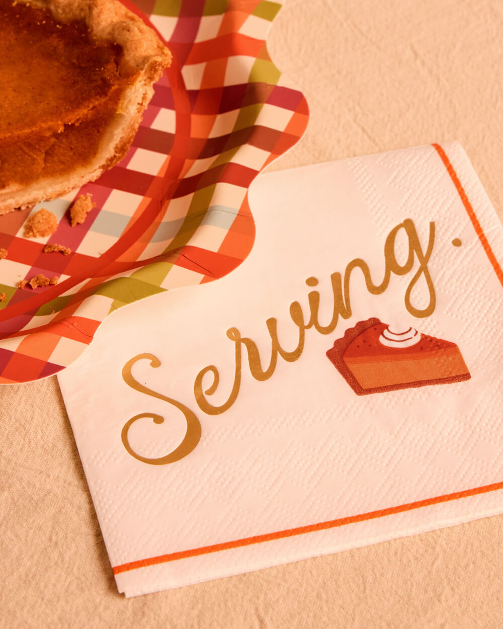 Serving Pie Napkins - gold foil cocktail napkins