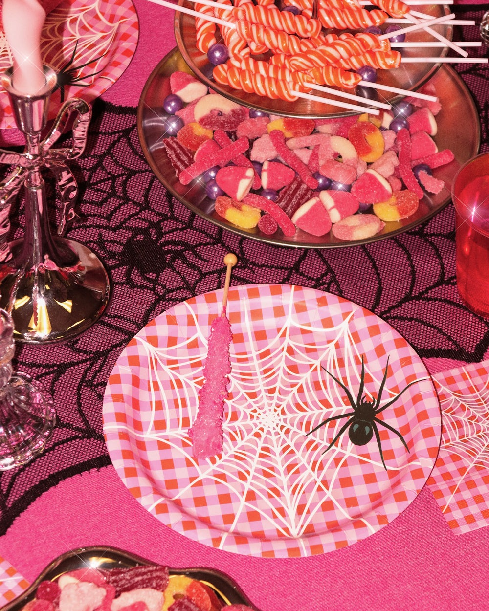 Pink Halloween Plates - 25 paper plates