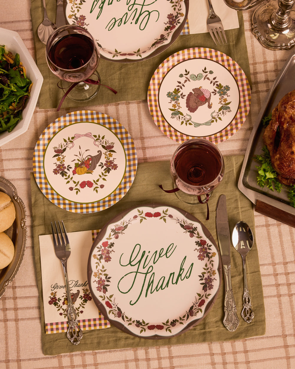Thanksgiving Harvest Plates - 32 paper plates
