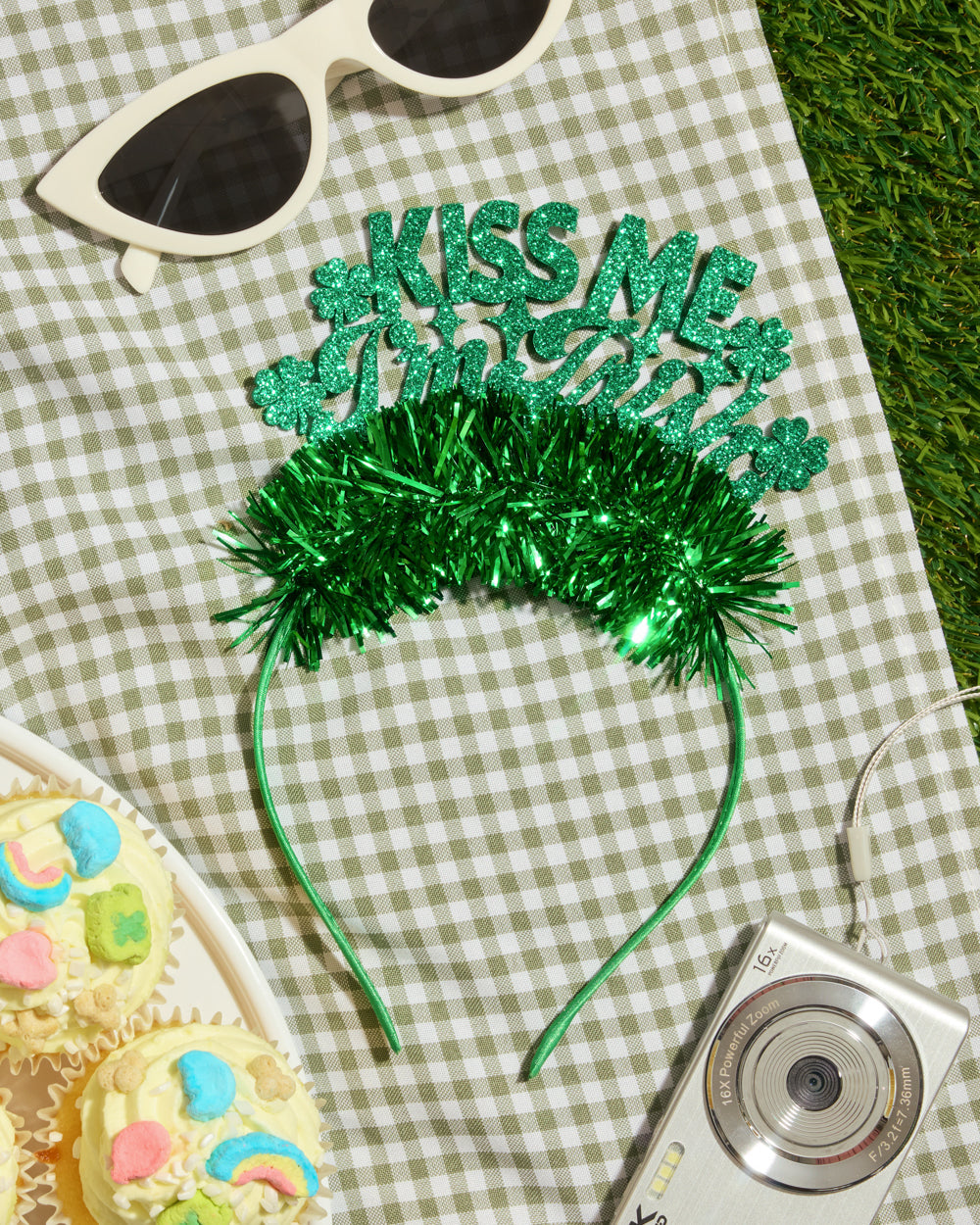 Kiss Me I'm Irish Headband - tinsel headband