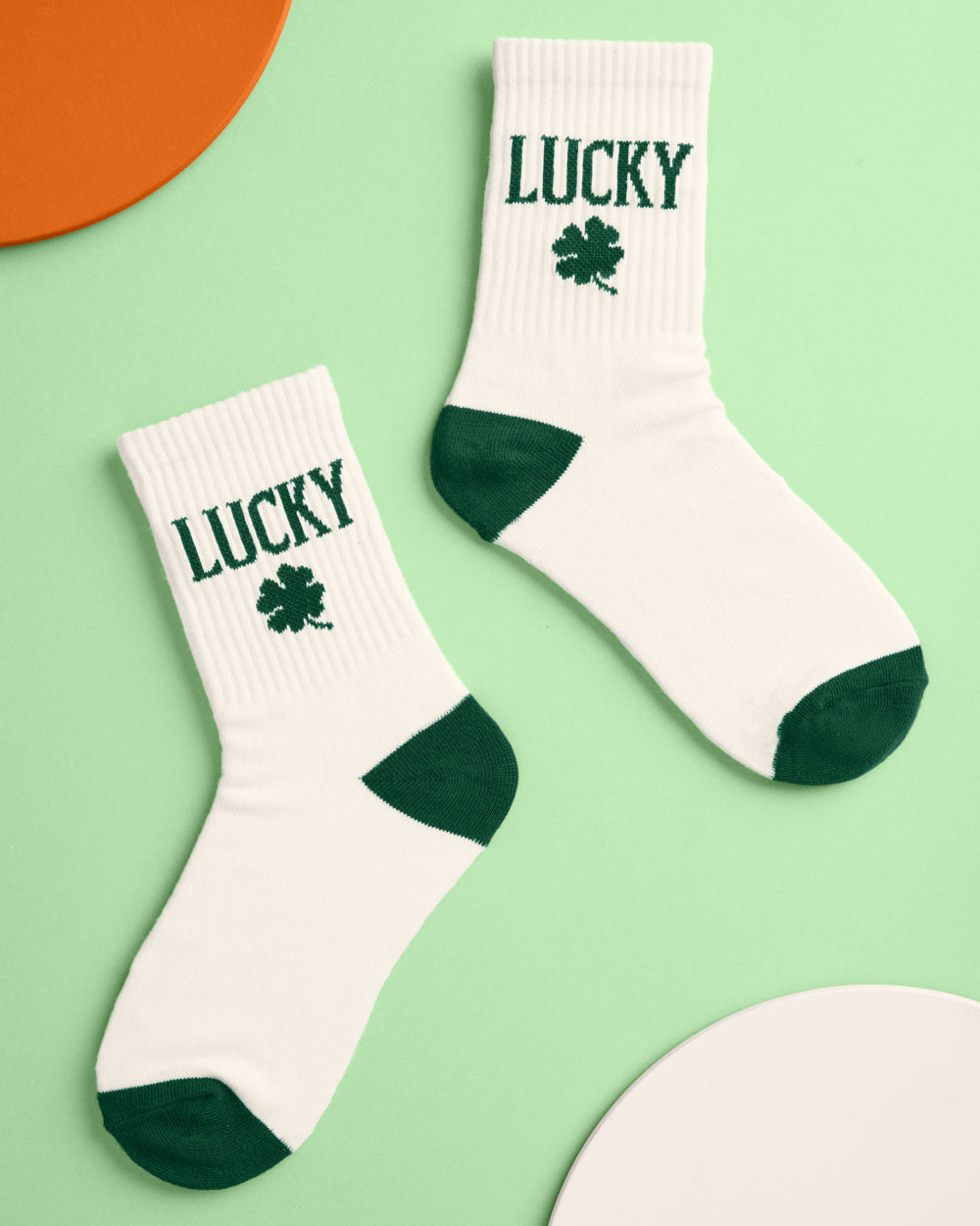 Kiss Me I'm Irish Socks - white tube socks