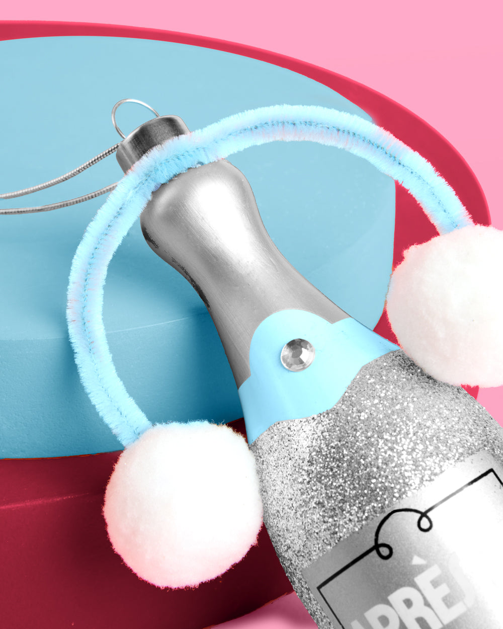 Après Ski Ornament - silver glitter ornament