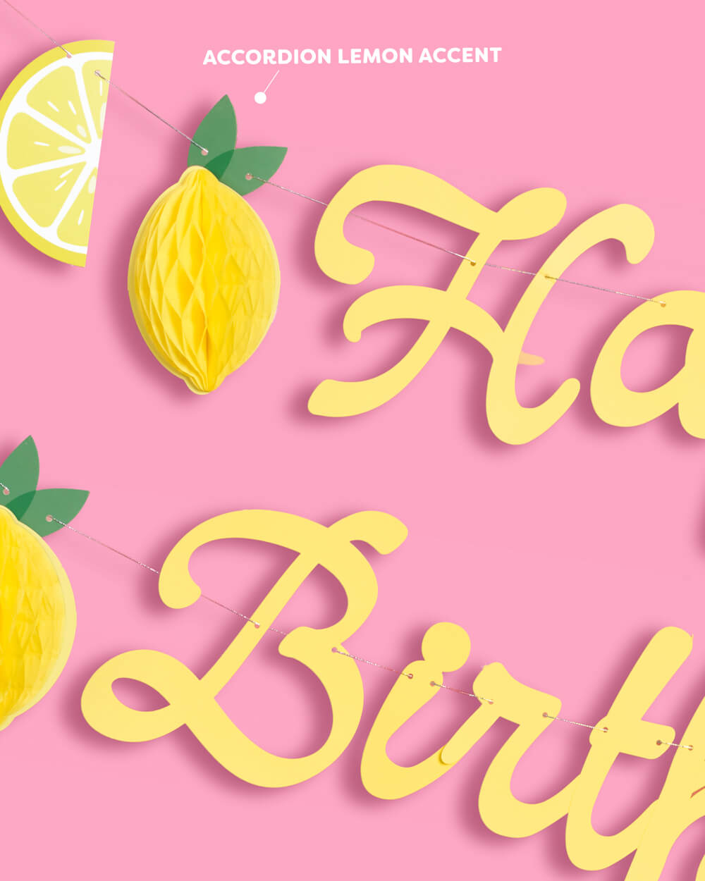 Happy Birthday Lemon Banner - lemon birthday banner