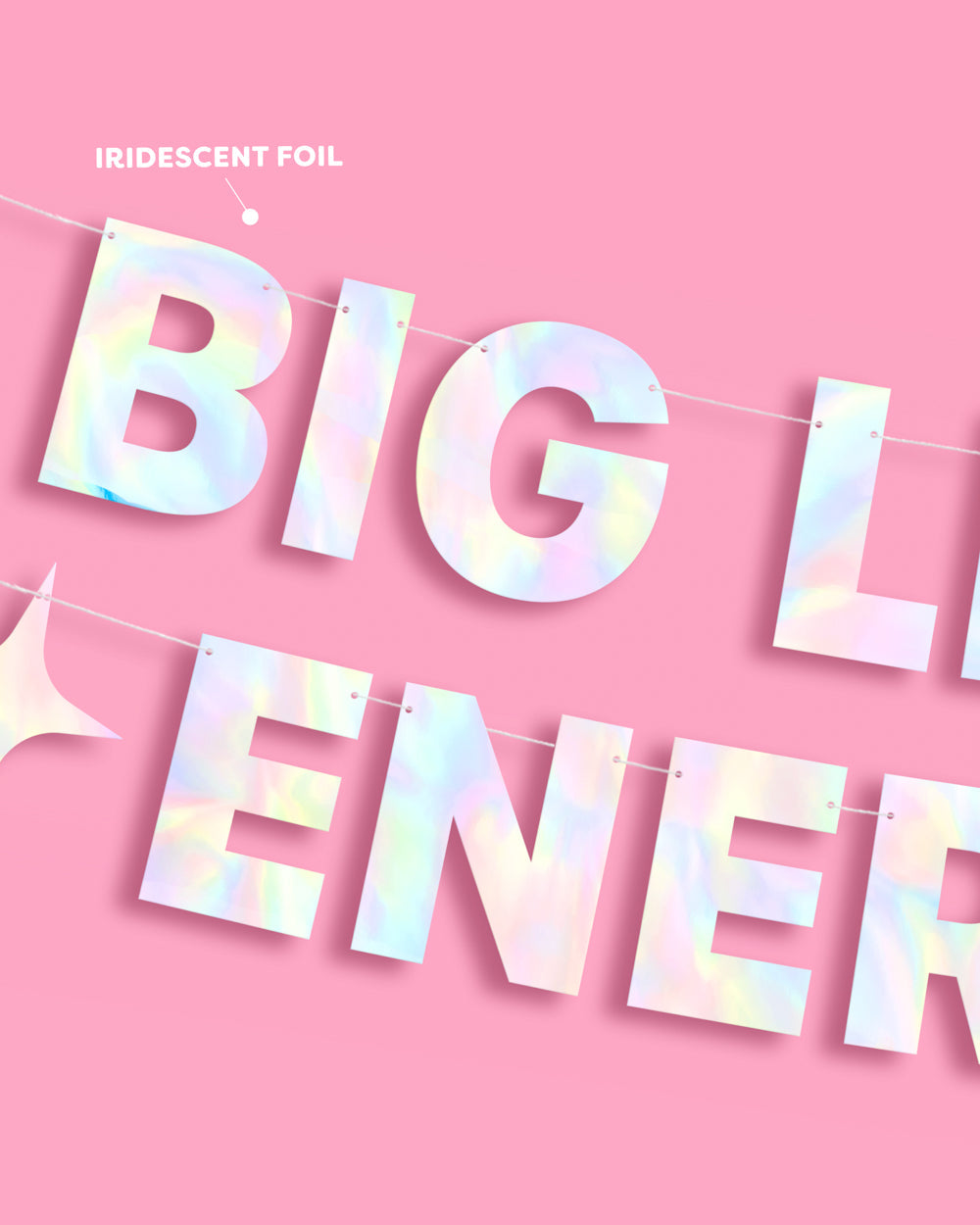 Big Libra Energy Banner - iridescent foil banner