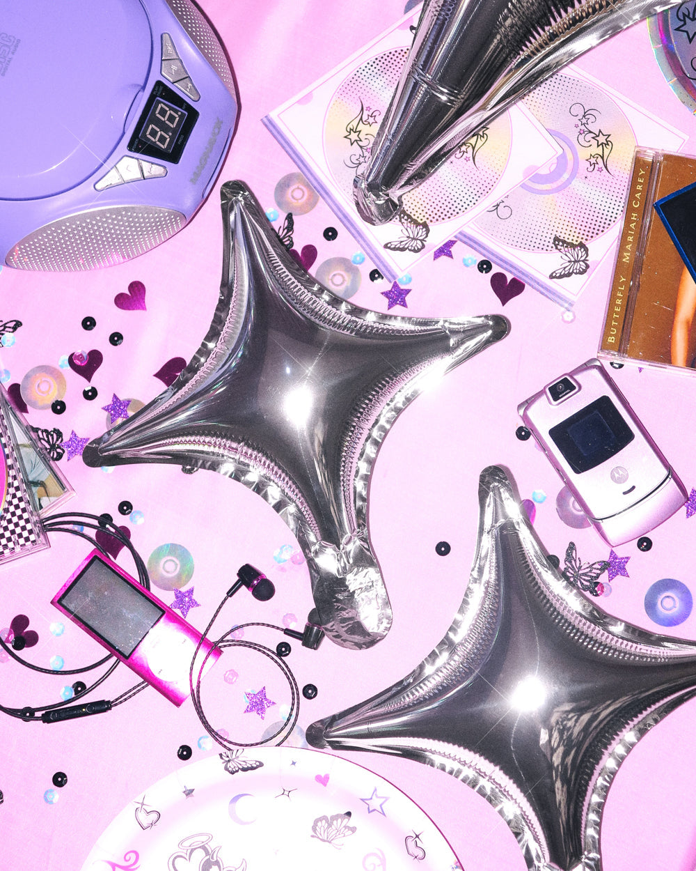 Sparkle Balloon - 6 pc silver foil set