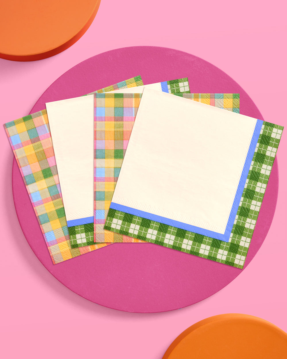 Summer Camp Napkins - 24 plaid paper napkins