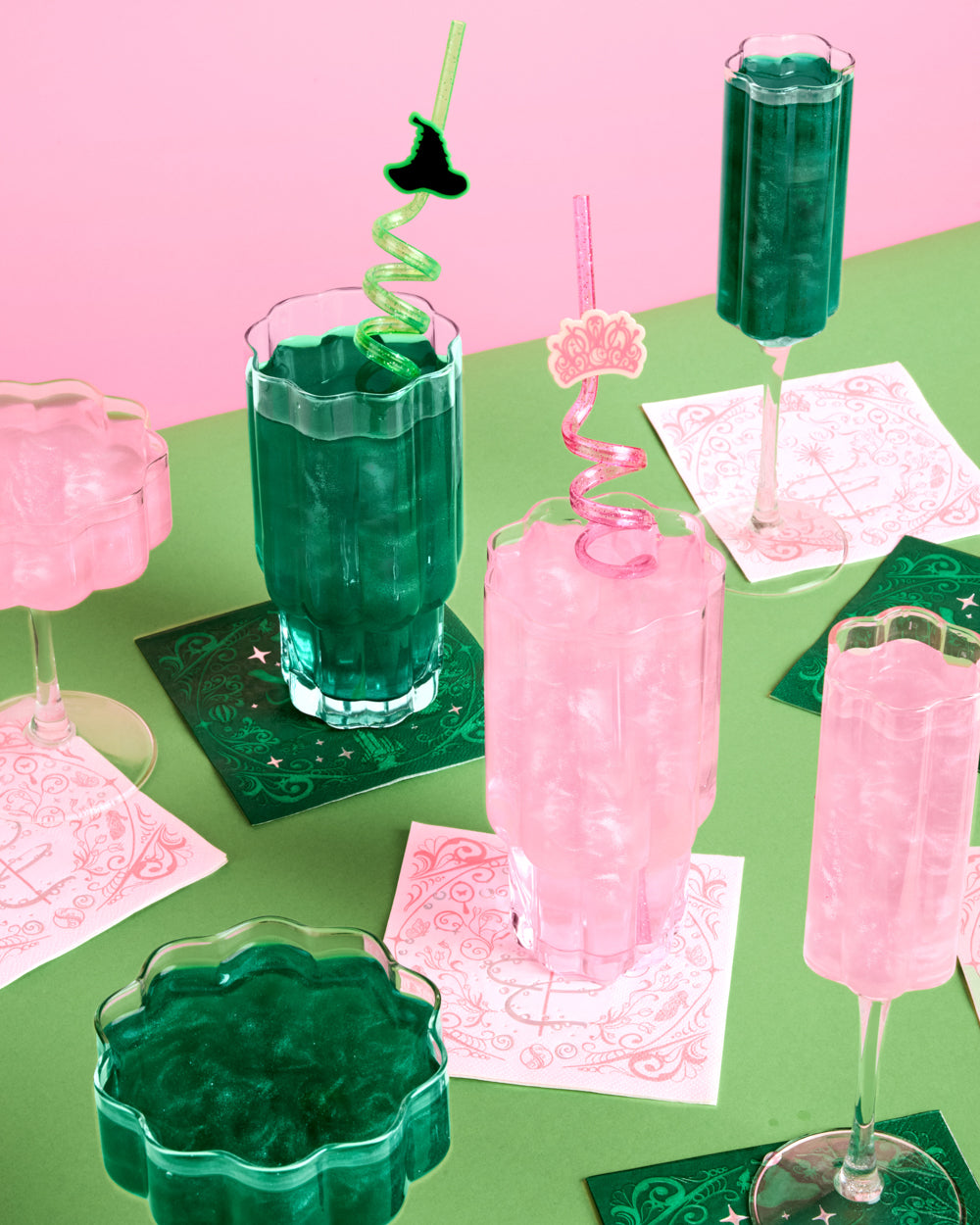 Pink + Green Glitter Bombs - 4 cotton candy glitter bombs