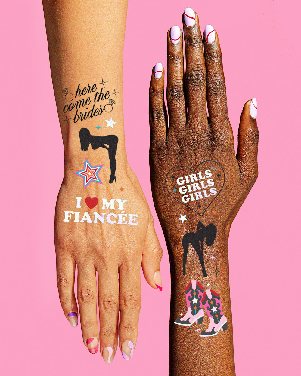 Bride Pride Tats - 54 foil temporary tattoos