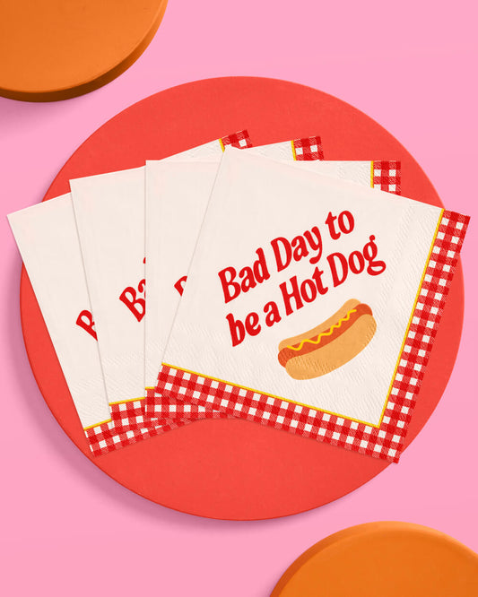 Bad Day to Be a Hot Dog Napkins - 25 cocktail napkins