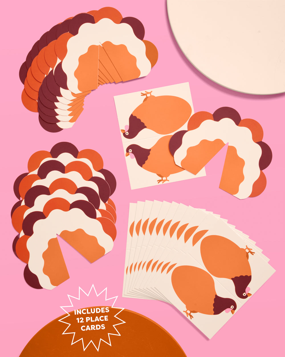 Turkey Time Place Cards - set of 12