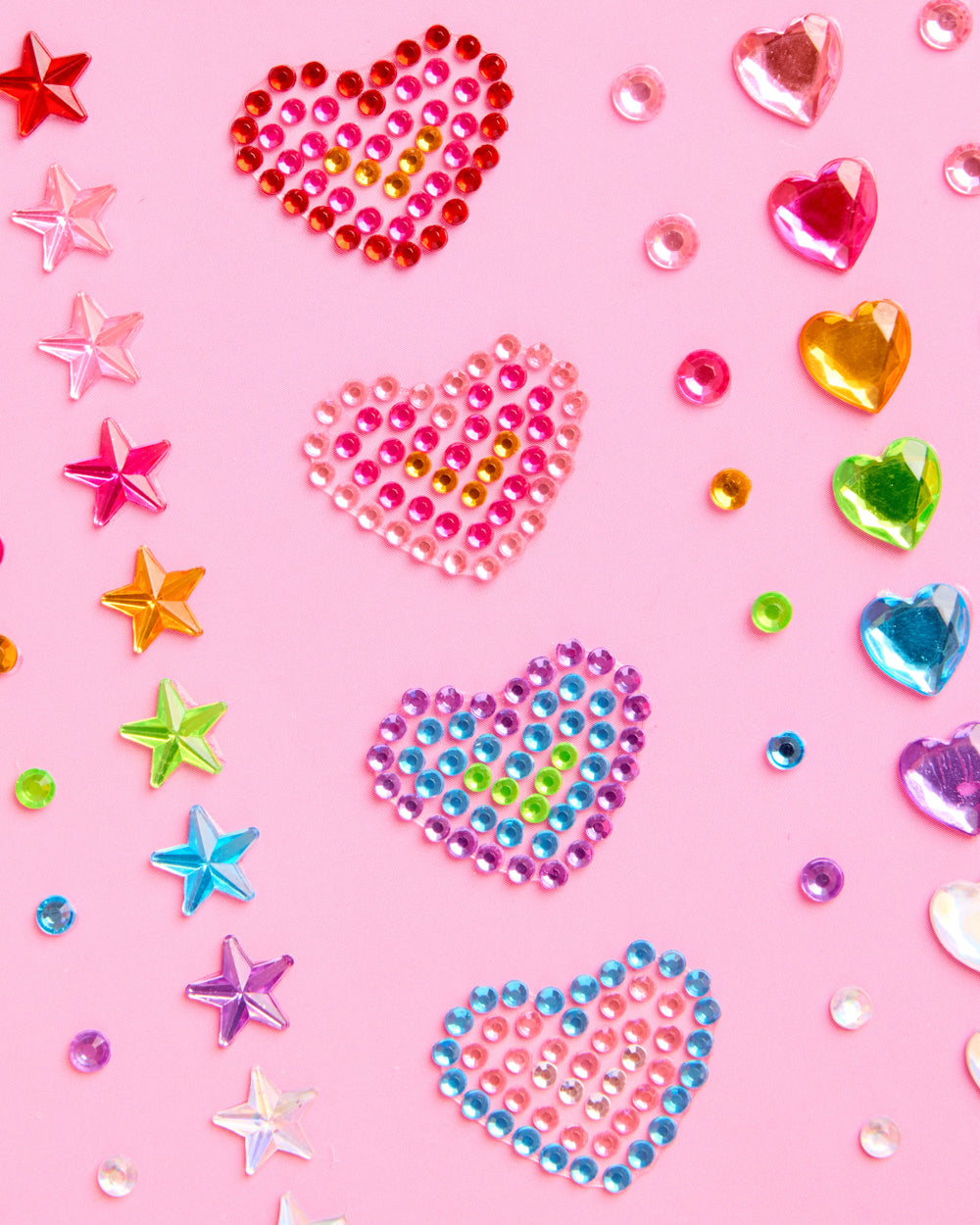 Heart Face Gems - 82 pc rainbow rhinestones