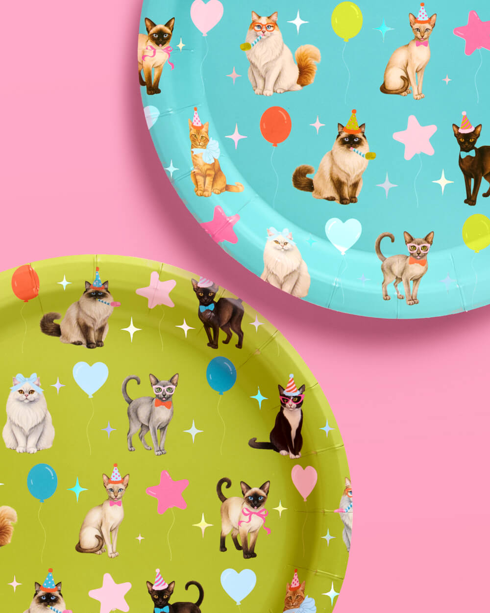 Cat Plates - 24 paper plates