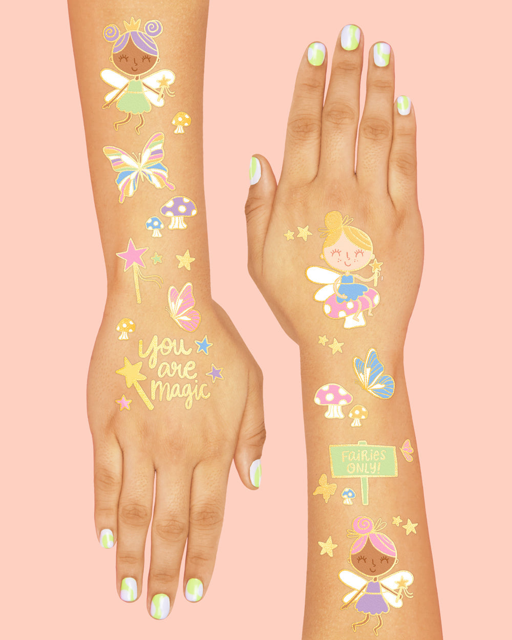 Woodland Fairy Tats - 84 foil temporary tattoos