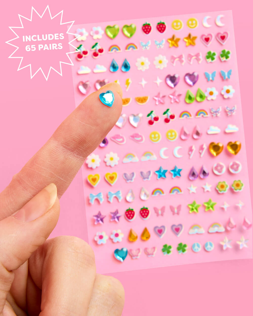 Rainbow Stick On Earrings - 65 sets, 130 pieces
