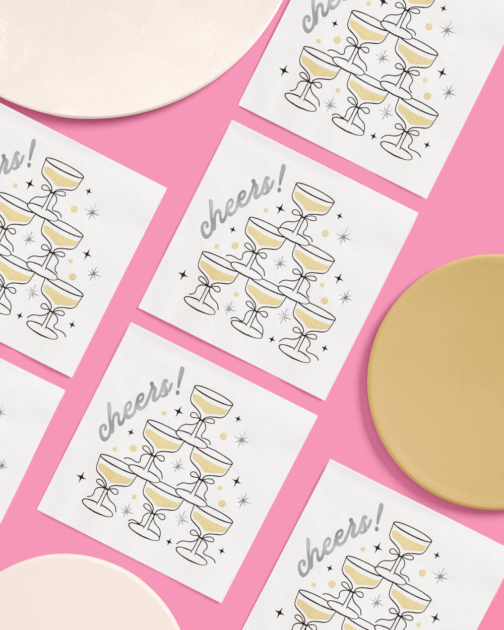 Gold Cheers Napkins - 50 foil napkins