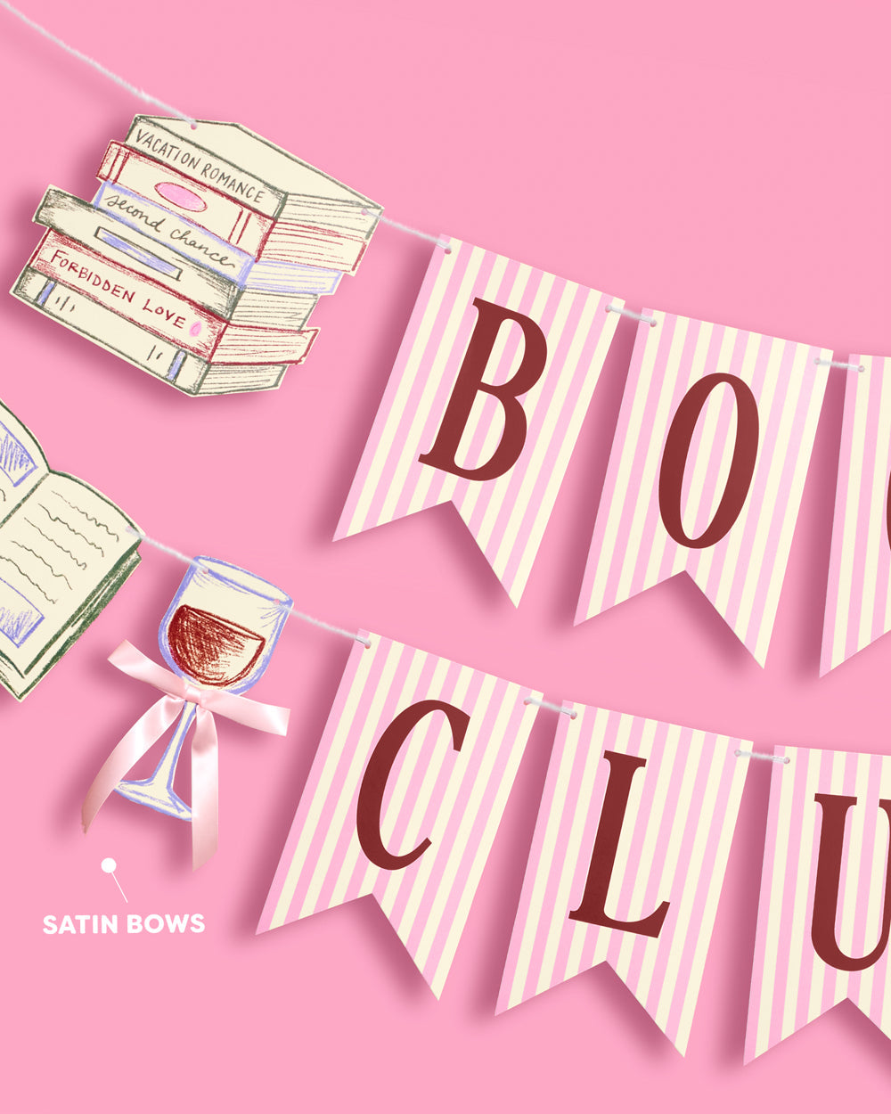 Book Club Banner - pink printed banner
