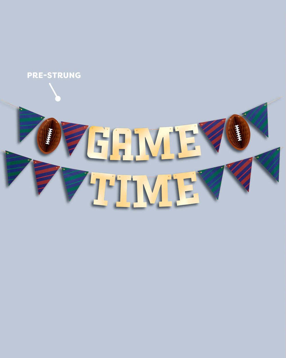 Game Time Banner - gold foil banner