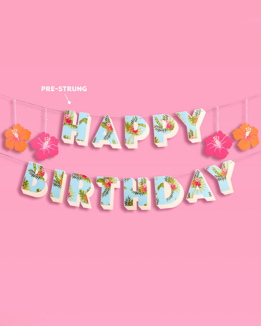 Aloha Birthday Banner - matte colorful banner