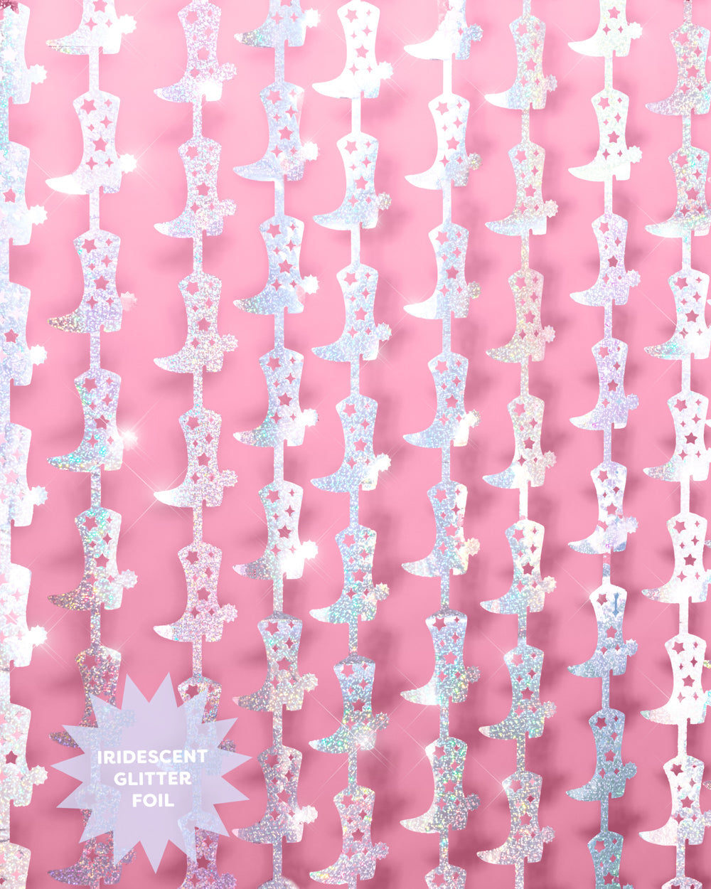 Hoedown Curtain - iridescent foil curtain