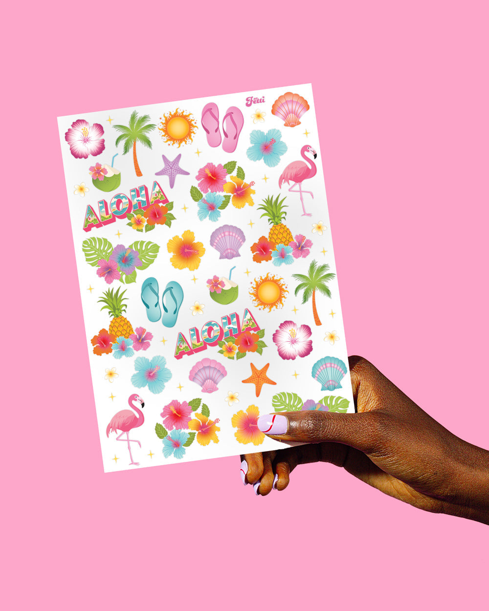 Tropical Glitter Tattoos - 2 temporary tattoo sheets