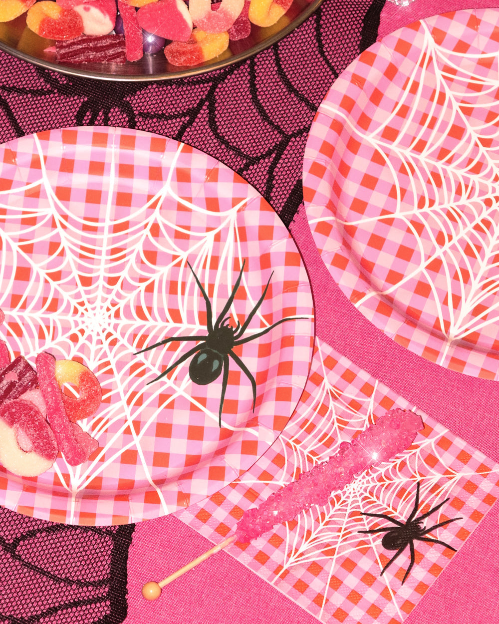 Pink Halloween Plates - 25 paper plates