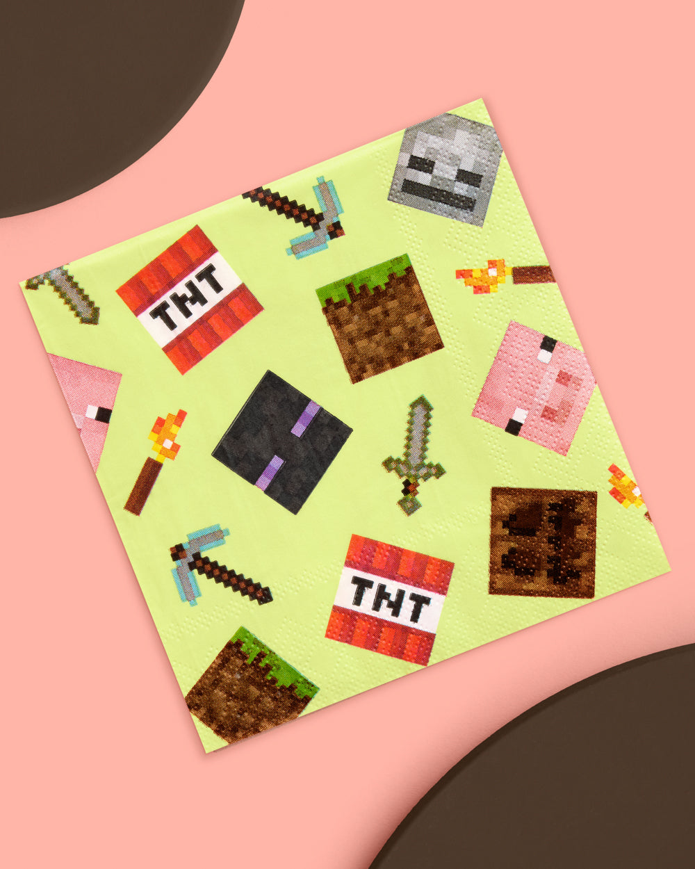 Pixel Mining Gamer Napkins - 25 paper napkins