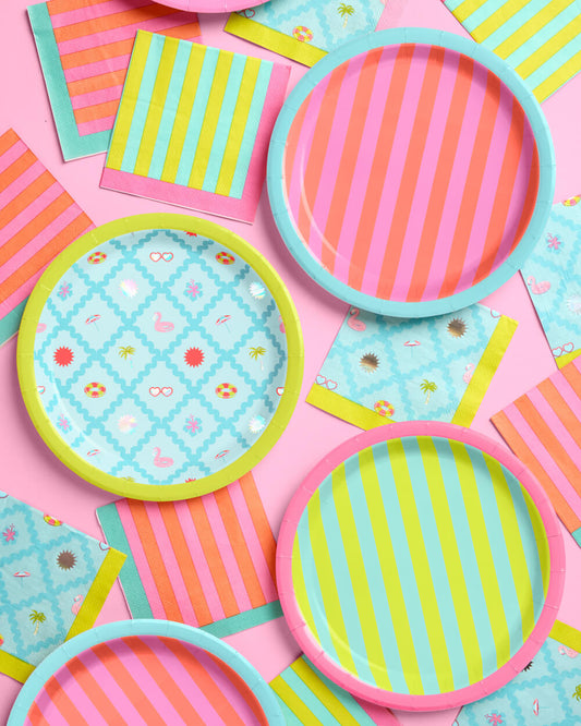 Pool Party Plates - 12 paper plates