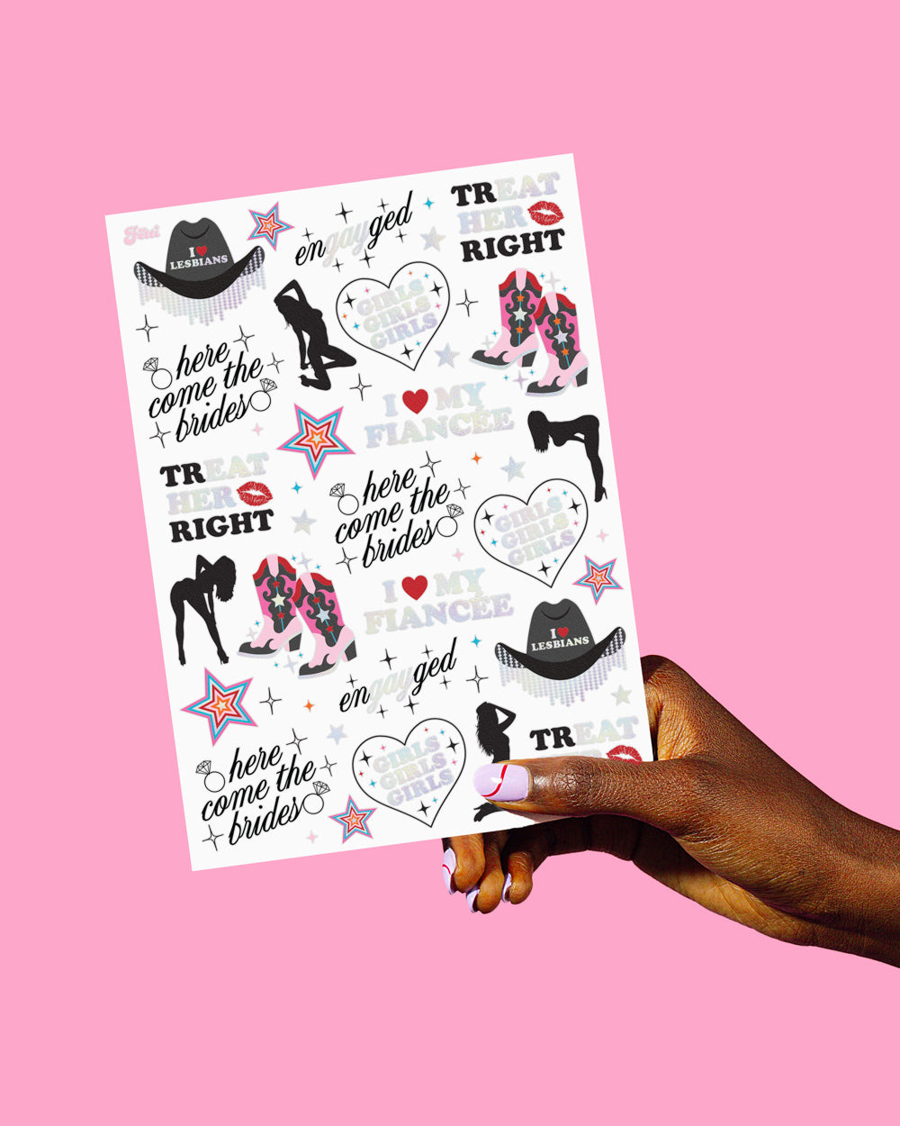 Bride Pride Tats - 54 foil temporary tattoos