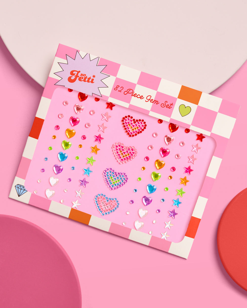 Heart Face Gems - 82 pc rainbow rhinestones