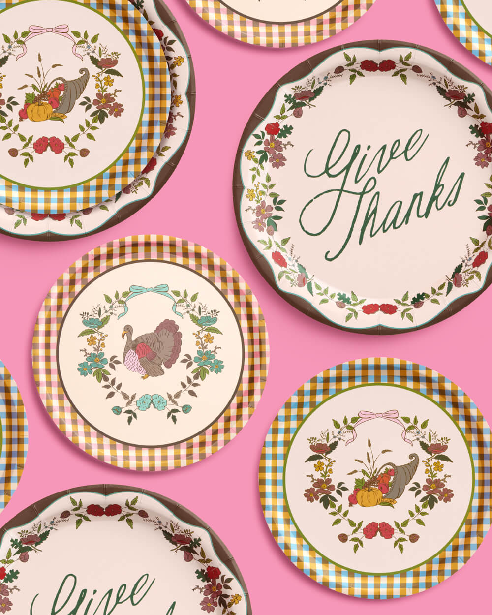 Thanksgiving Harvest Plates - 32 paper plates