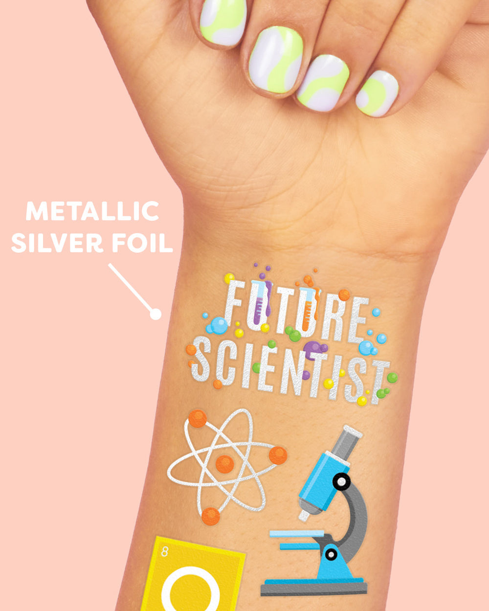 MOL-E-COOL Tats - 62 foil temporary science tattoos