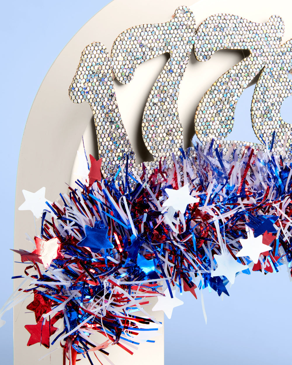 America 250 Headband - patriotic tinsel headband
