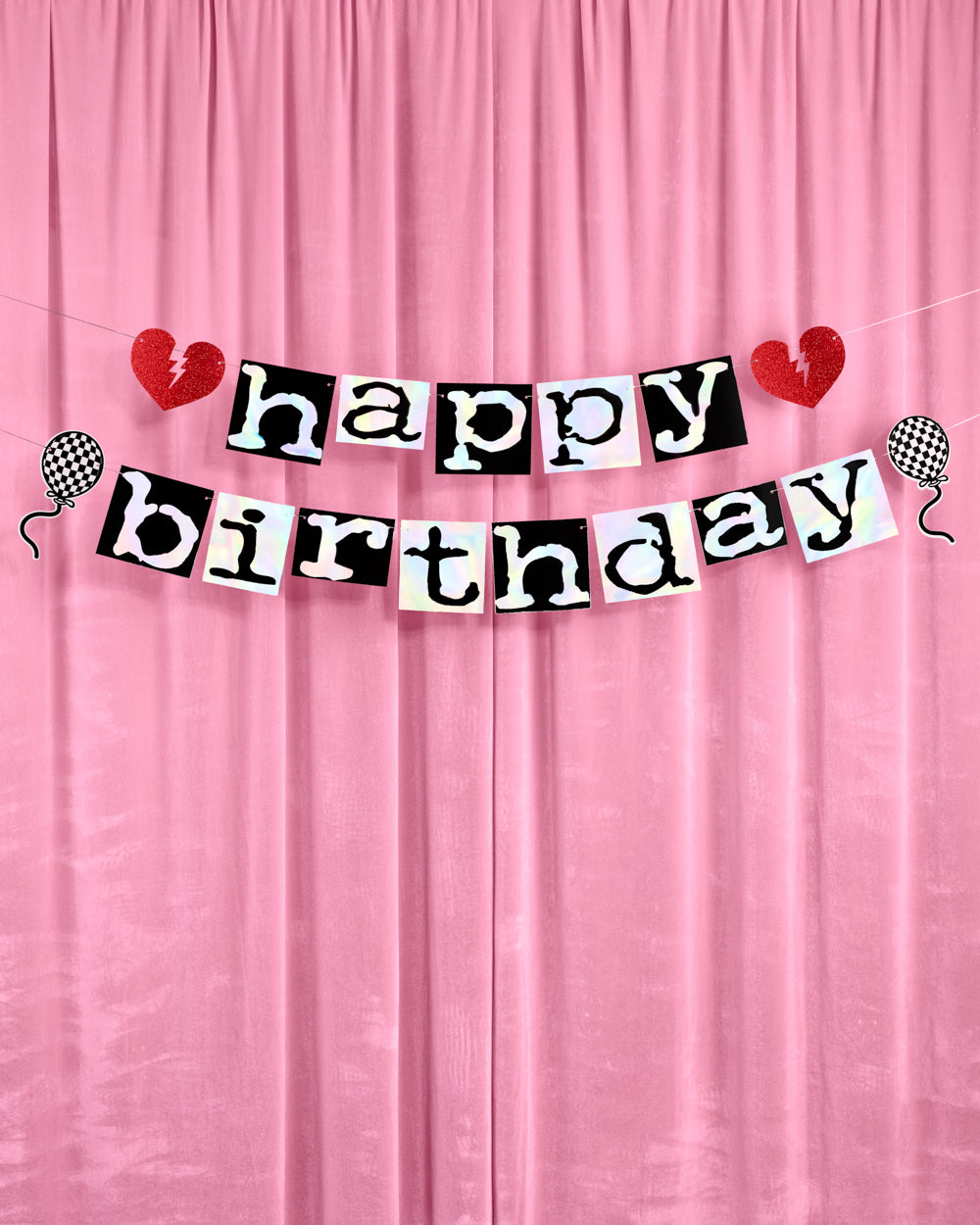 Emo Birthday Banner - iridescent foil banner