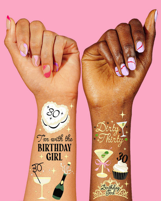 30th Bday Bundle - tats, straw + confetti