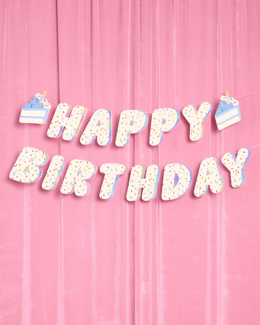 Bday Cake Banner - iridescent foil banner
