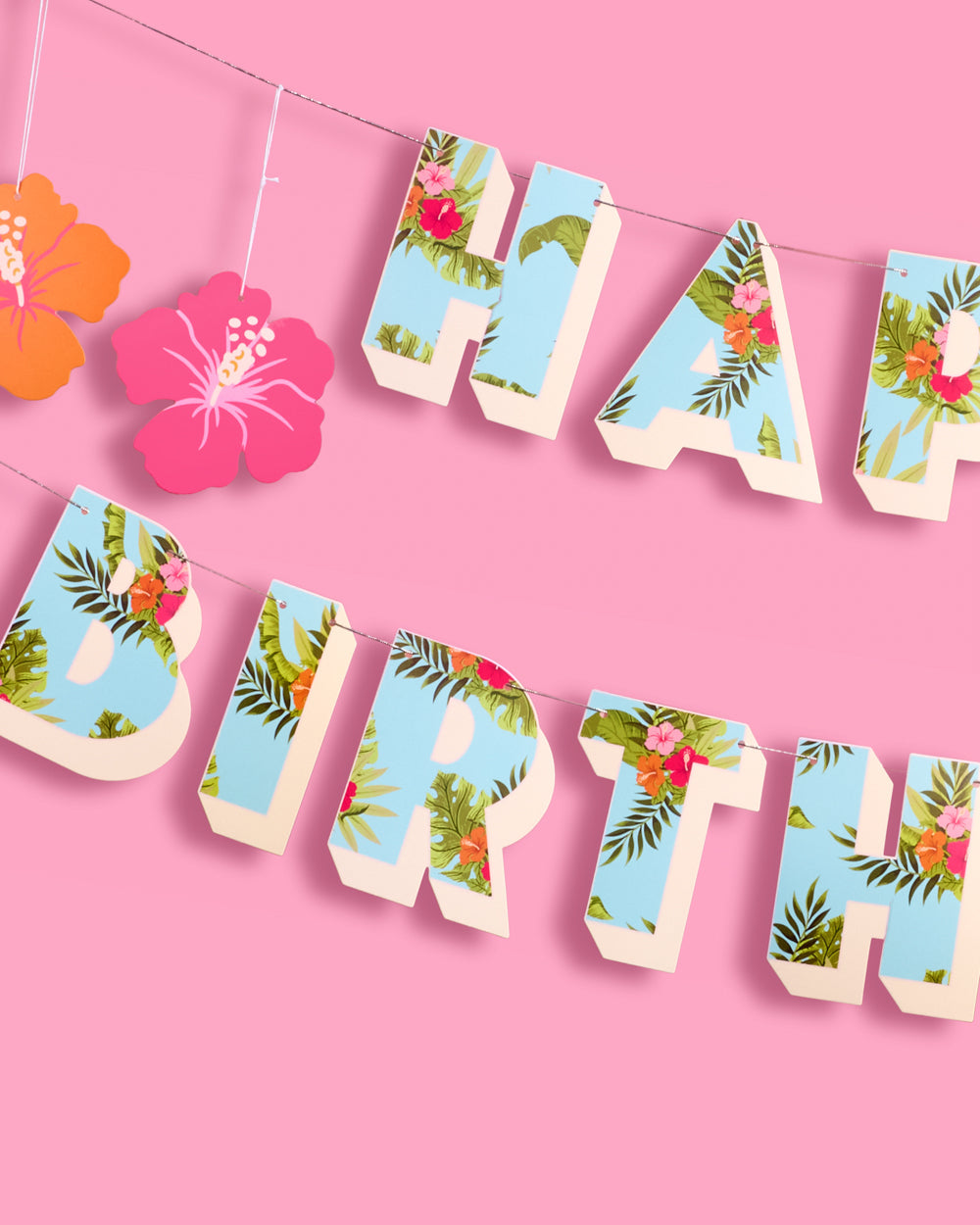 Aloha Birthday Banner - matte colorful banner