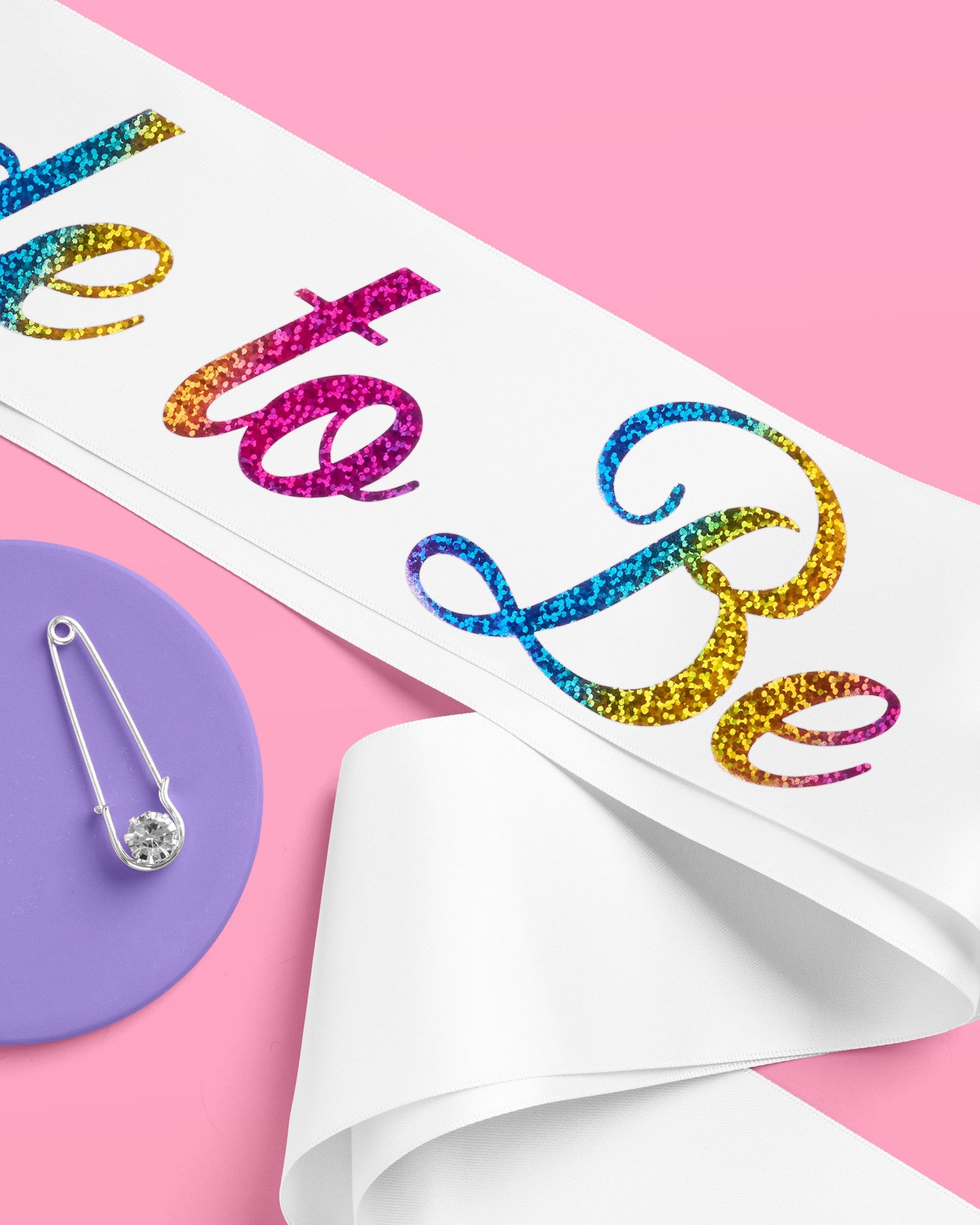 Bride Pride Sash - white silk + rhinestones