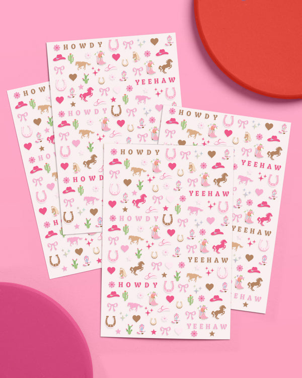 Cowgirl Nail Stickers - 616 adhesive nail stickers