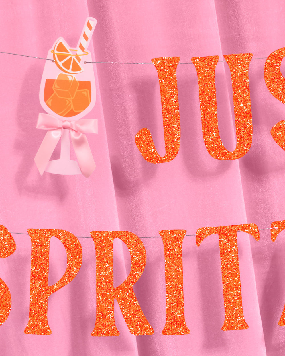 Just A Spritz Older Banner - orange glitter banner