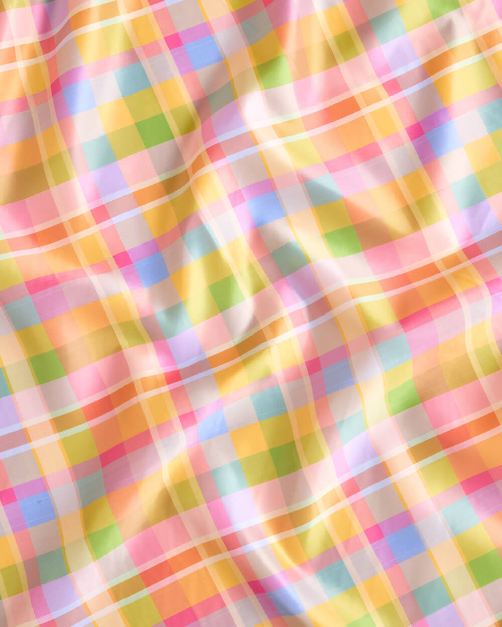 Summer Camp Tablecloth - rainbow plaid table cover