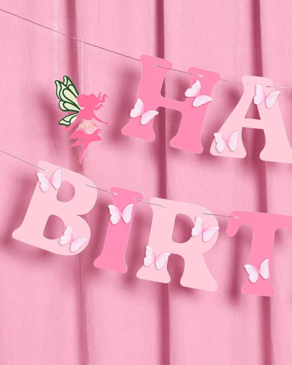 Garden Fairy Banner - 3D paper banner