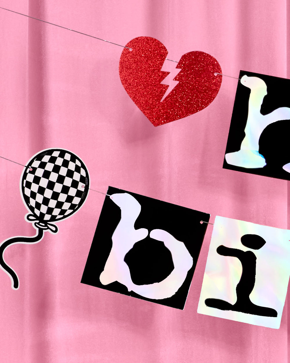 Emo Birthday Banner - iridescent foil banner