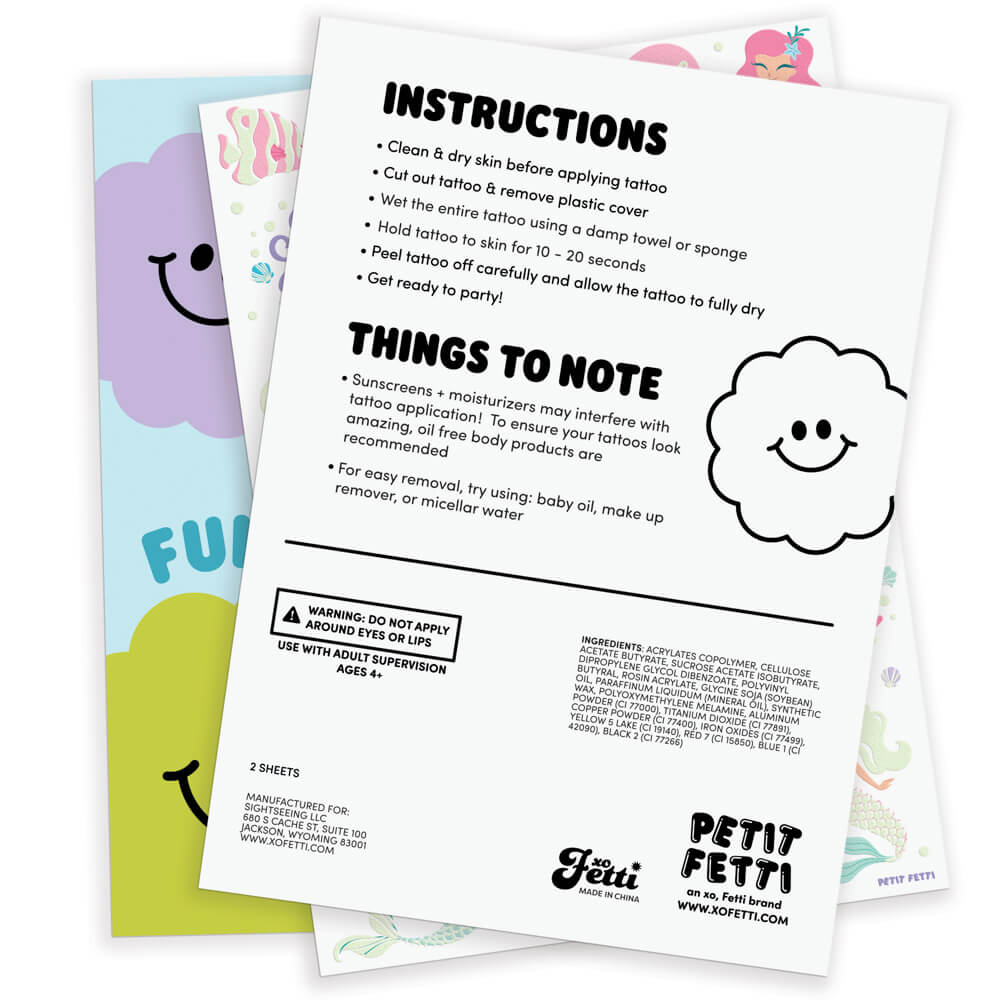 Mermaid Glo Tats - 48 glow in the dark tattoos