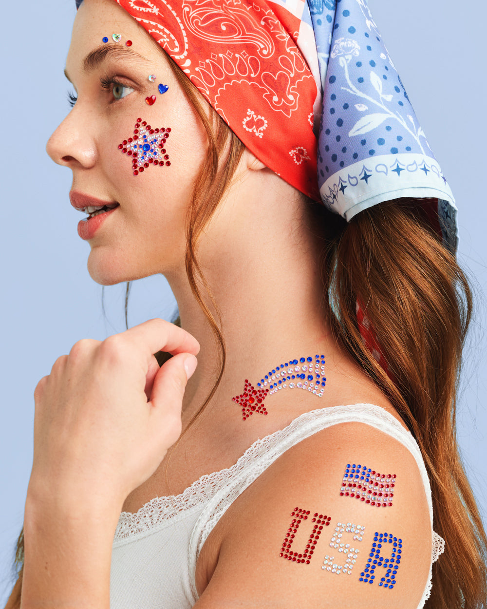 Party in the USA Gems - 33 adhesive gems